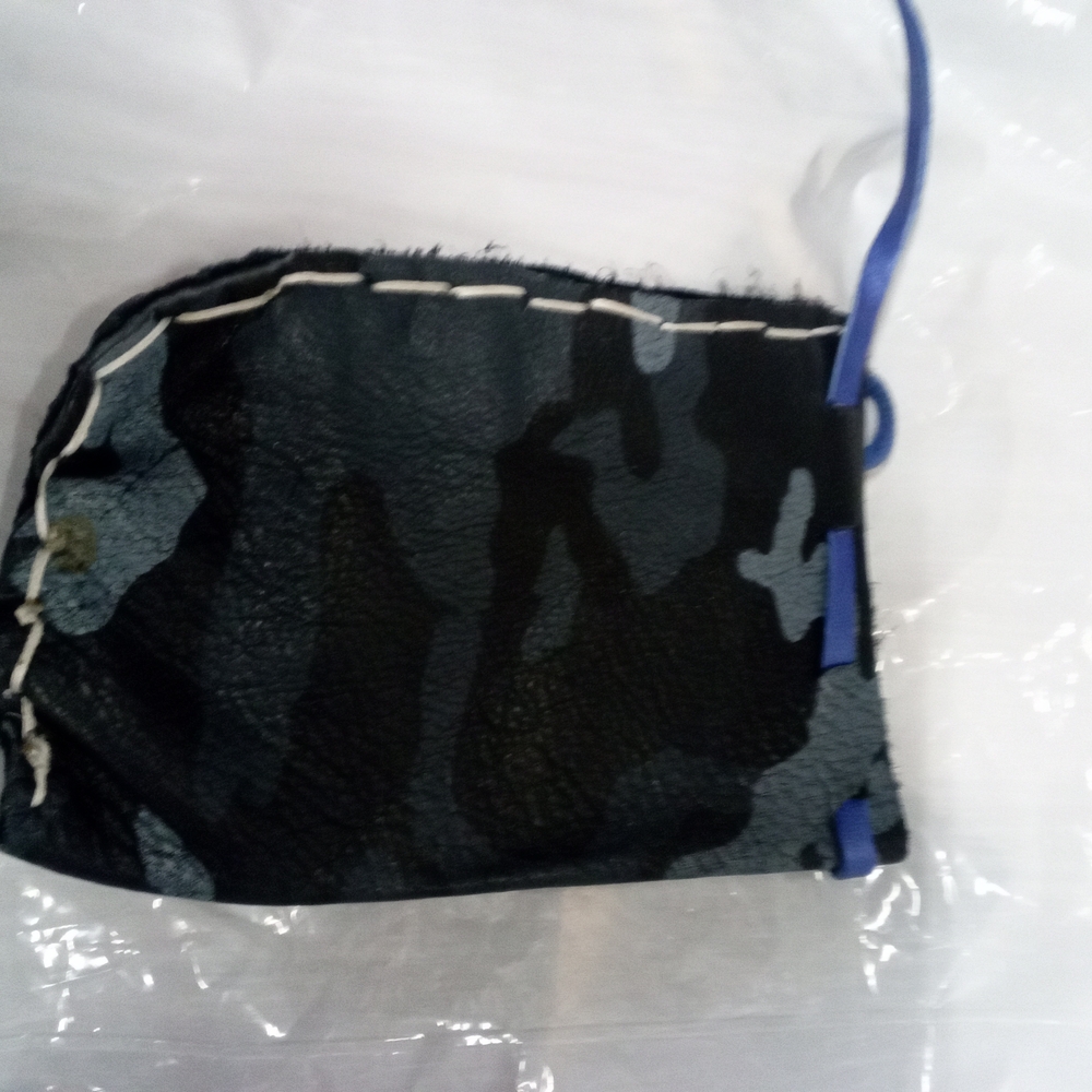Men's Black and Gray Leather Bag